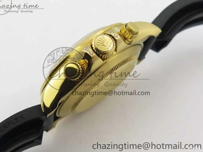 MiroTime 0124 Daytona 116589RBOW YG Rainbow Crystal BLF Best Edition Black Dial on Rubber Strap A EasyMatch 3238